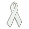 White Awareness Ribbon Lapel Pin